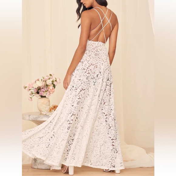 Lulu's White Lace Maxi Dress - Picture 2 of 11